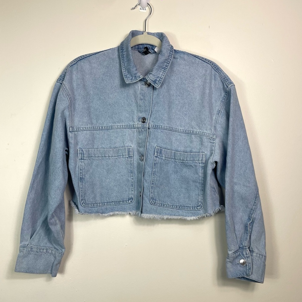 DIVIDED Oversized Crop Denim Jacket, Size S